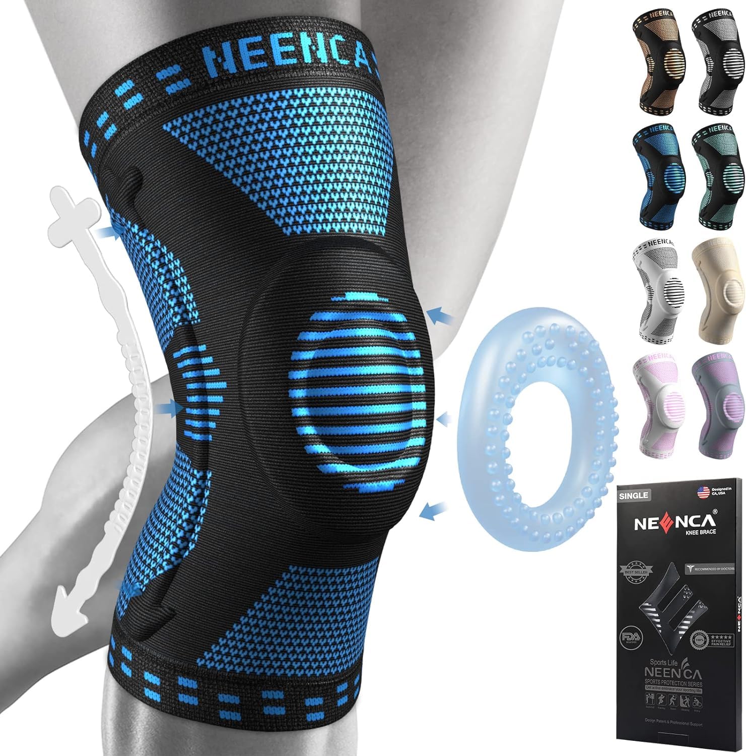 NEENCA Kniebandage mit Seitenstabilisatoren